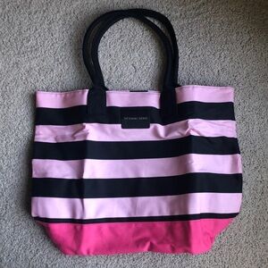 VICTORIAS SECRET STRIPE TOTE BAG